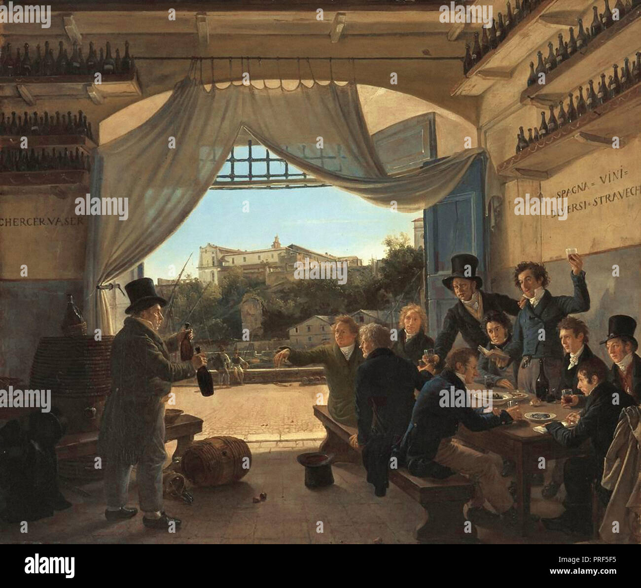 Franz Ludwig Catel - Kronprinz Ludwig in der Spanischen Weinschänke zu Rom Stockfoto