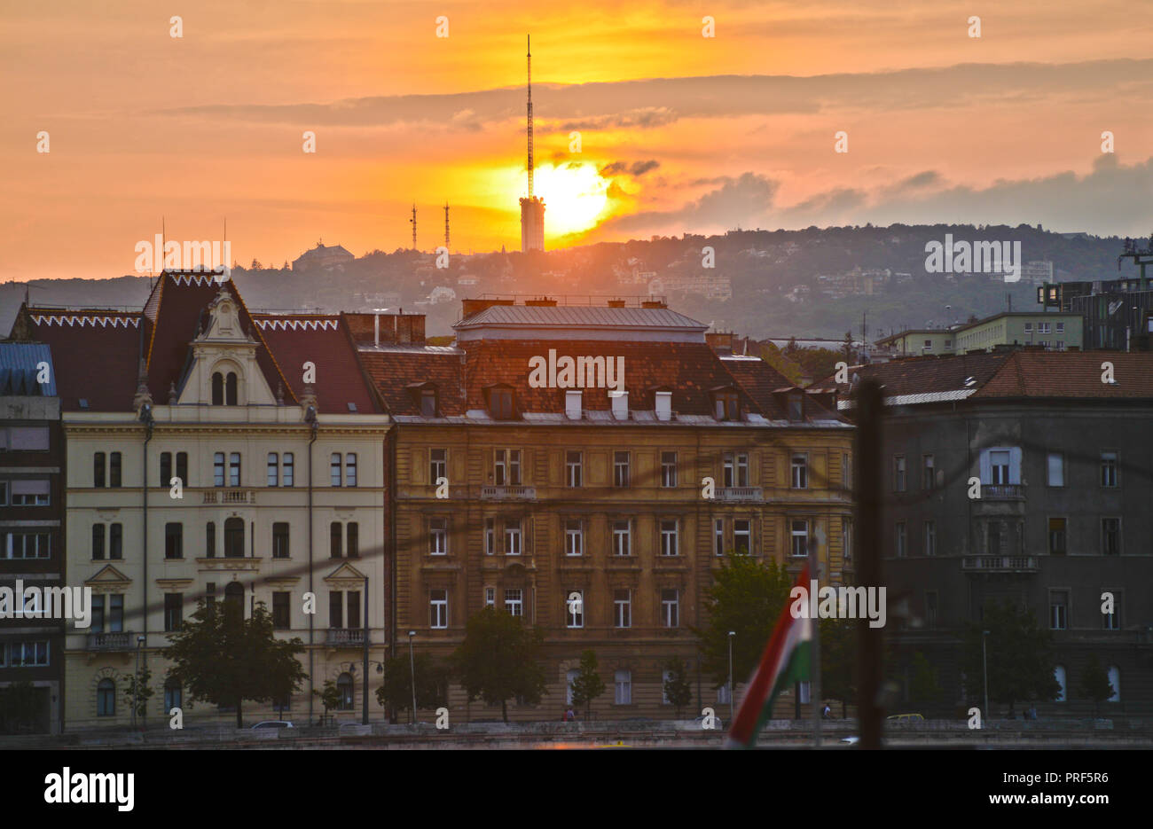 Sonnenuntergang in Budapest, Ungarn Stockfoto