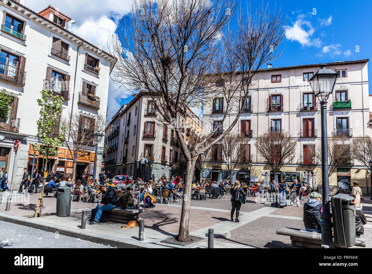 Plaza San Ildefonso, Madrid, Spanien. Stockfoto