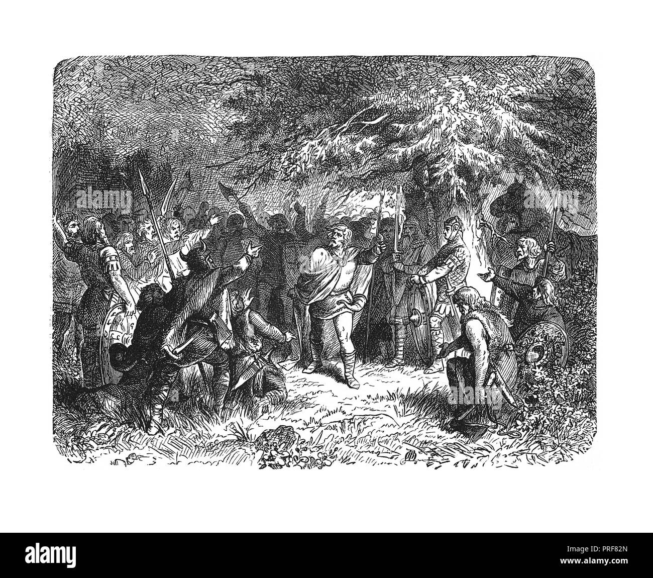 Original Artwork von "Witikind ruft seine Sachsen zu Waffen". In eine bildliche Geschichte der großen Nationen der Welt Veröffentlicht: von der frühestmöglichen Termine für die Stockfoto