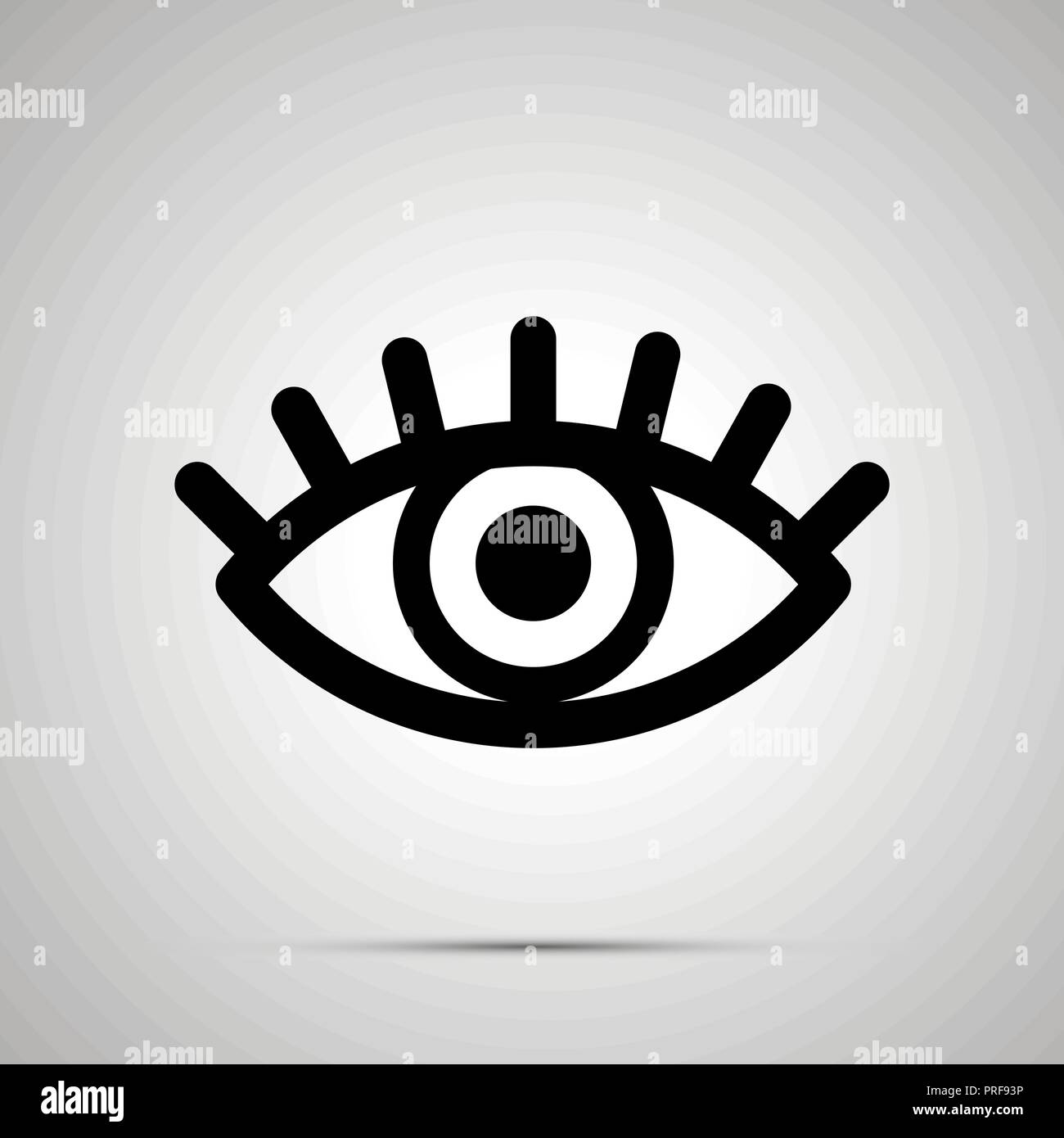 Auge mit Schüler- und Wimpern Zeichen öffnen, einfache schwarze Symbol mit  Schatten Stock-Vektorgrafik - Alamy