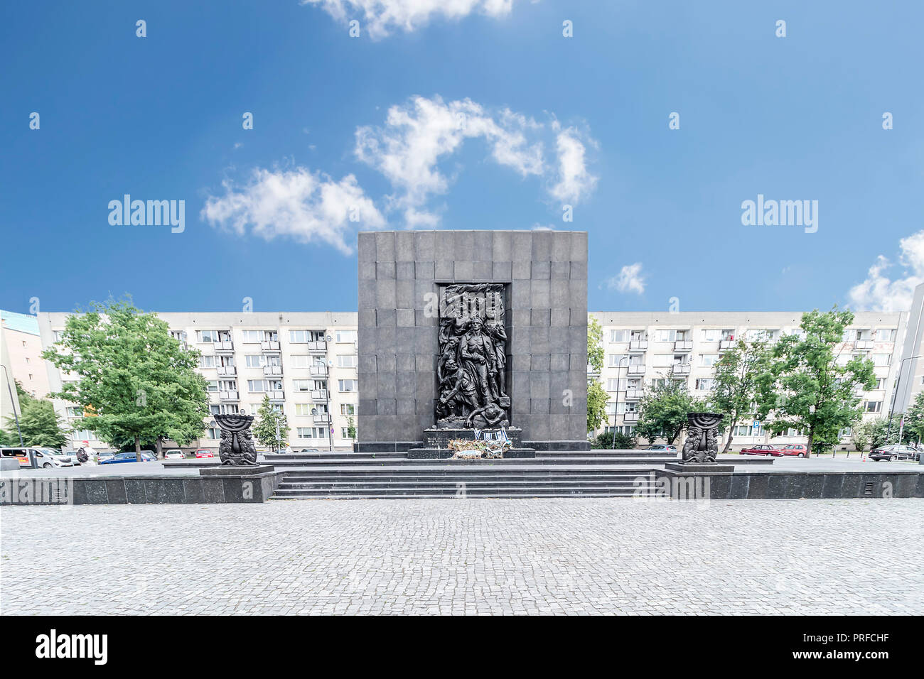Warschau, Polen, 31. Mai 2018: Denkmal für die Ghetto Helden in der Warschauer Innenstadt. Stockfoto