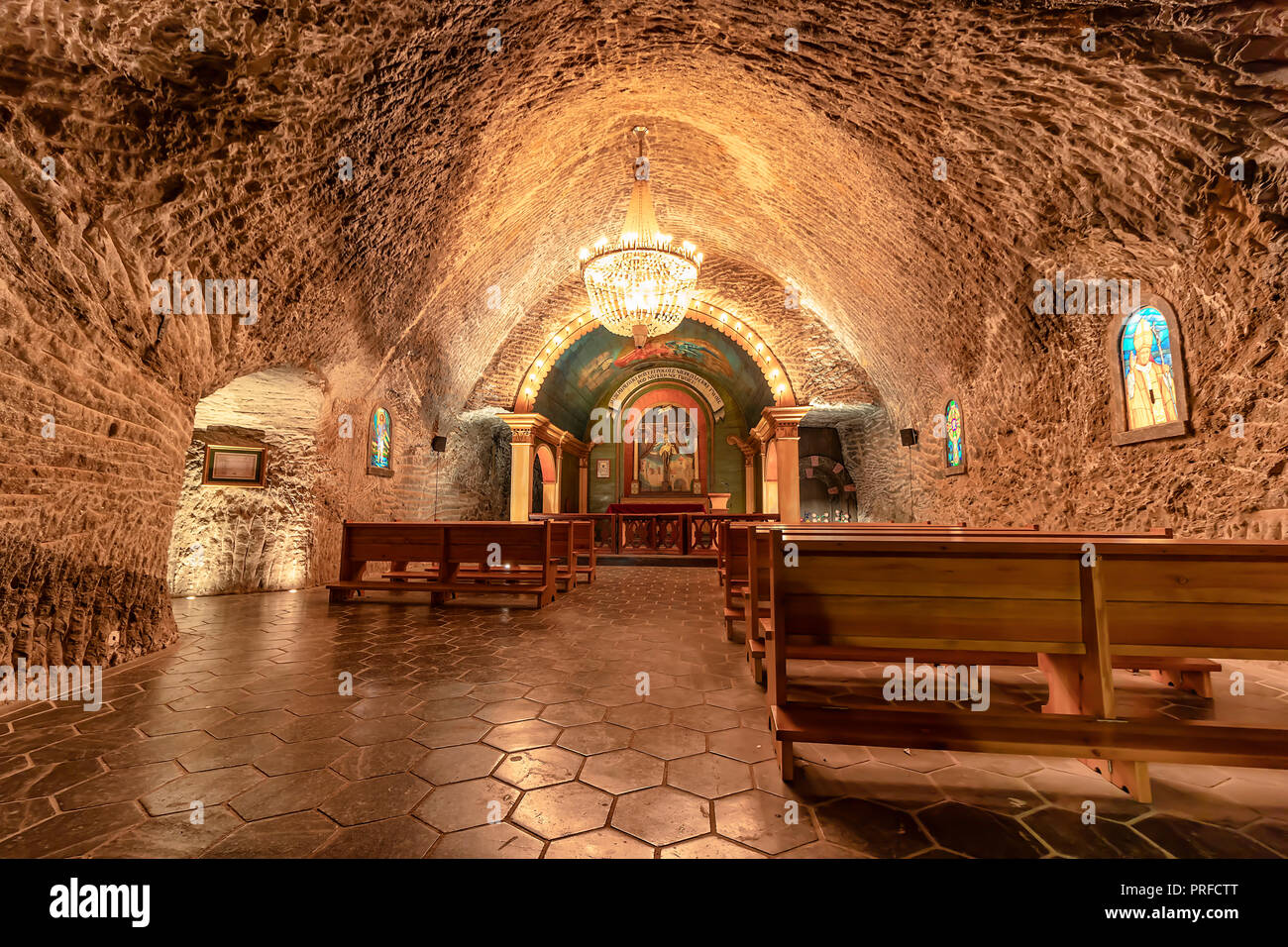 Wieliczka, Polen Juni 2, 2018: Wieliczka und Bochnia Salzbergwerk der Königlichen Kapelle in das Salzbergwerk Wieliczka. Stockfoto