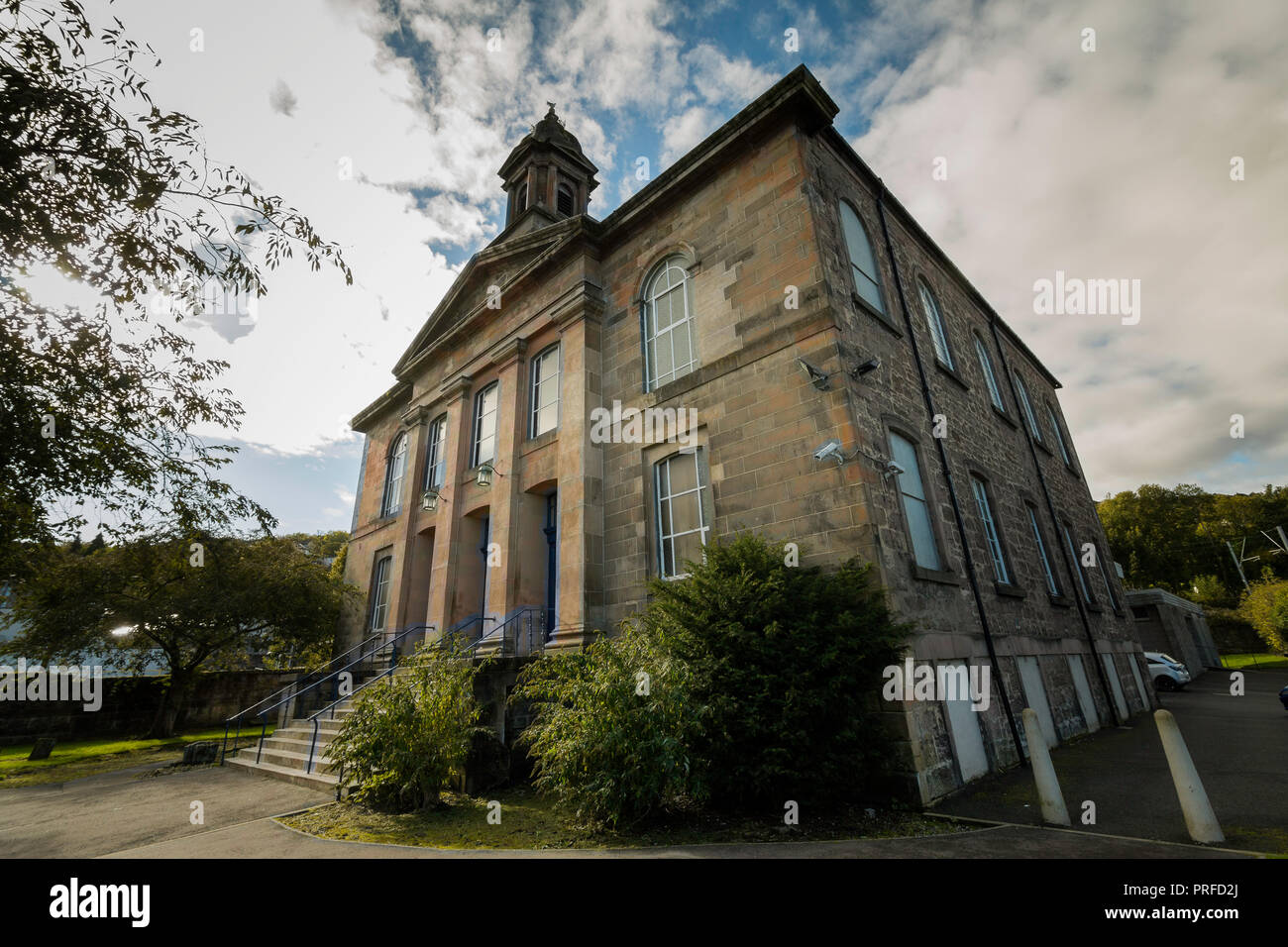 Port Glasgow Schottland Wahrzeichen Gebäude & Fluss Clyde Küste Stockfoto