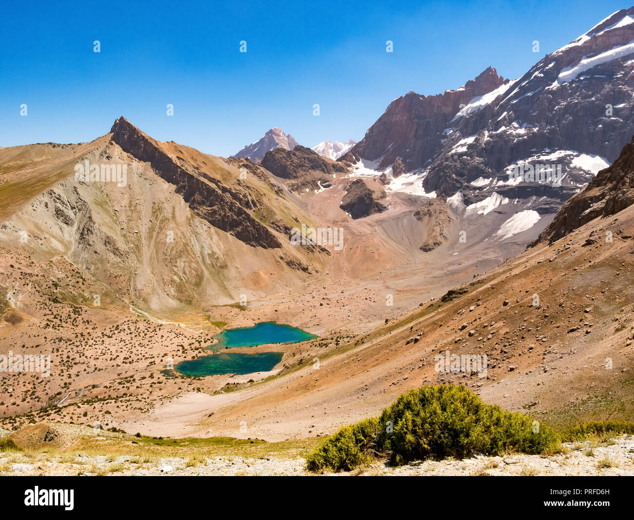 Landschaft mit Kulikalon Seen in Fann Mountains. Tadschikistan, Zentralasien Stockfoto