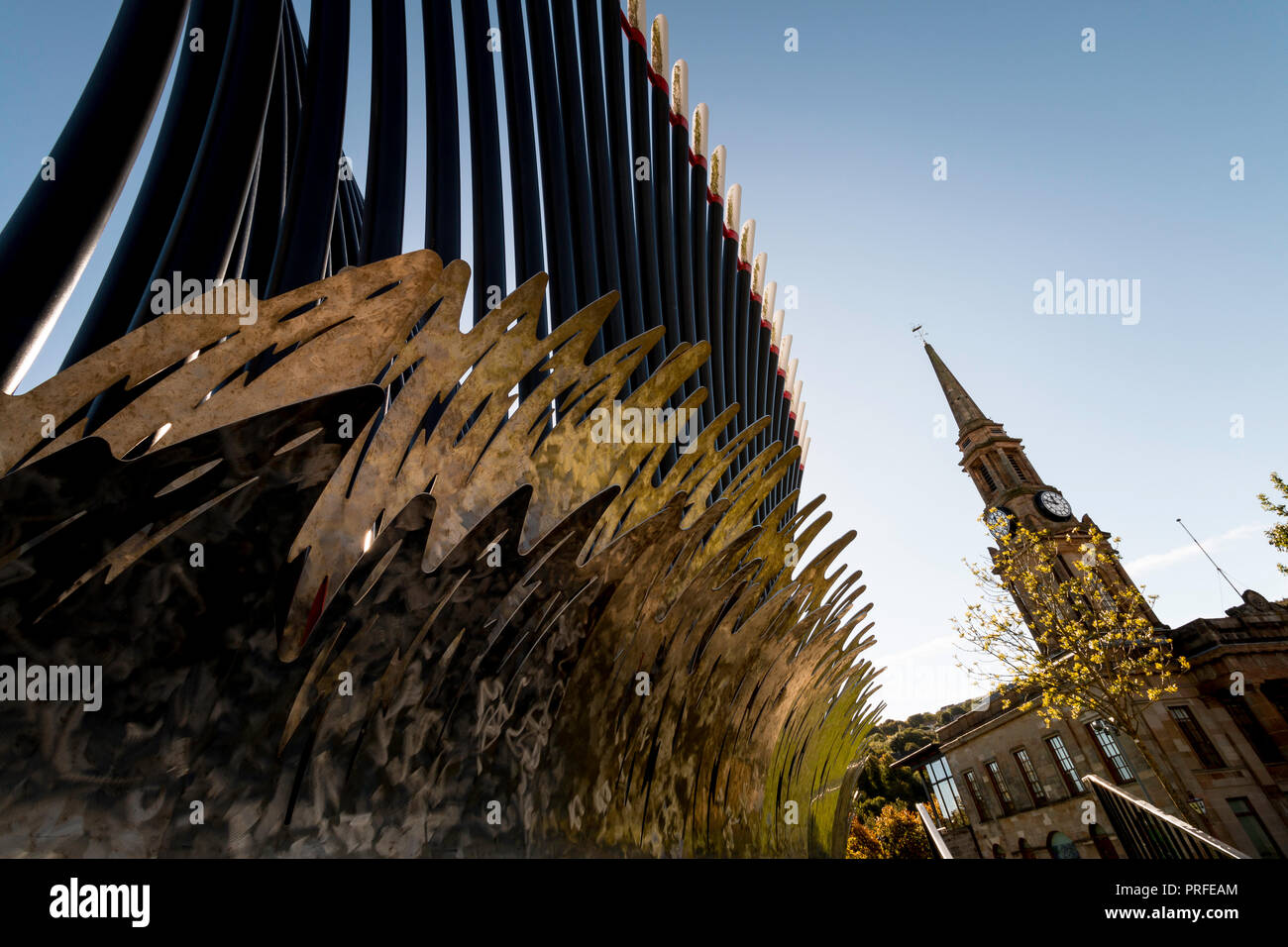 Port Glasgow Schottland Wahrzeichen Gebäude & Fluss Clyde Küste Stockfoto