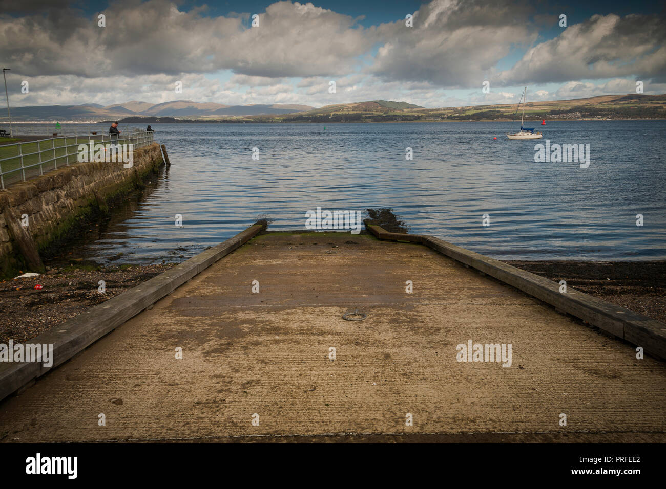 Port Glasgow Schottland Wahrzeichen Gebäude & Fluss Clyde Küste Stockfoto