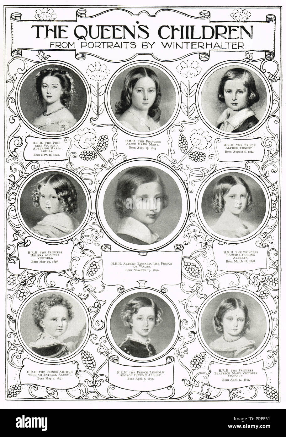 Die Kinder der britischen Königin Victoria. Stockfoto