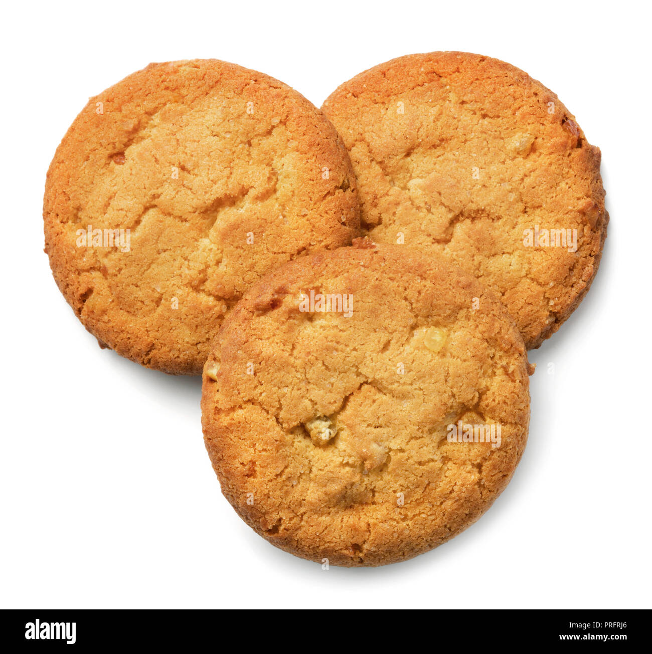 Haufen der Tradition American Cookies auf weißem Hintergrund Stockfoto