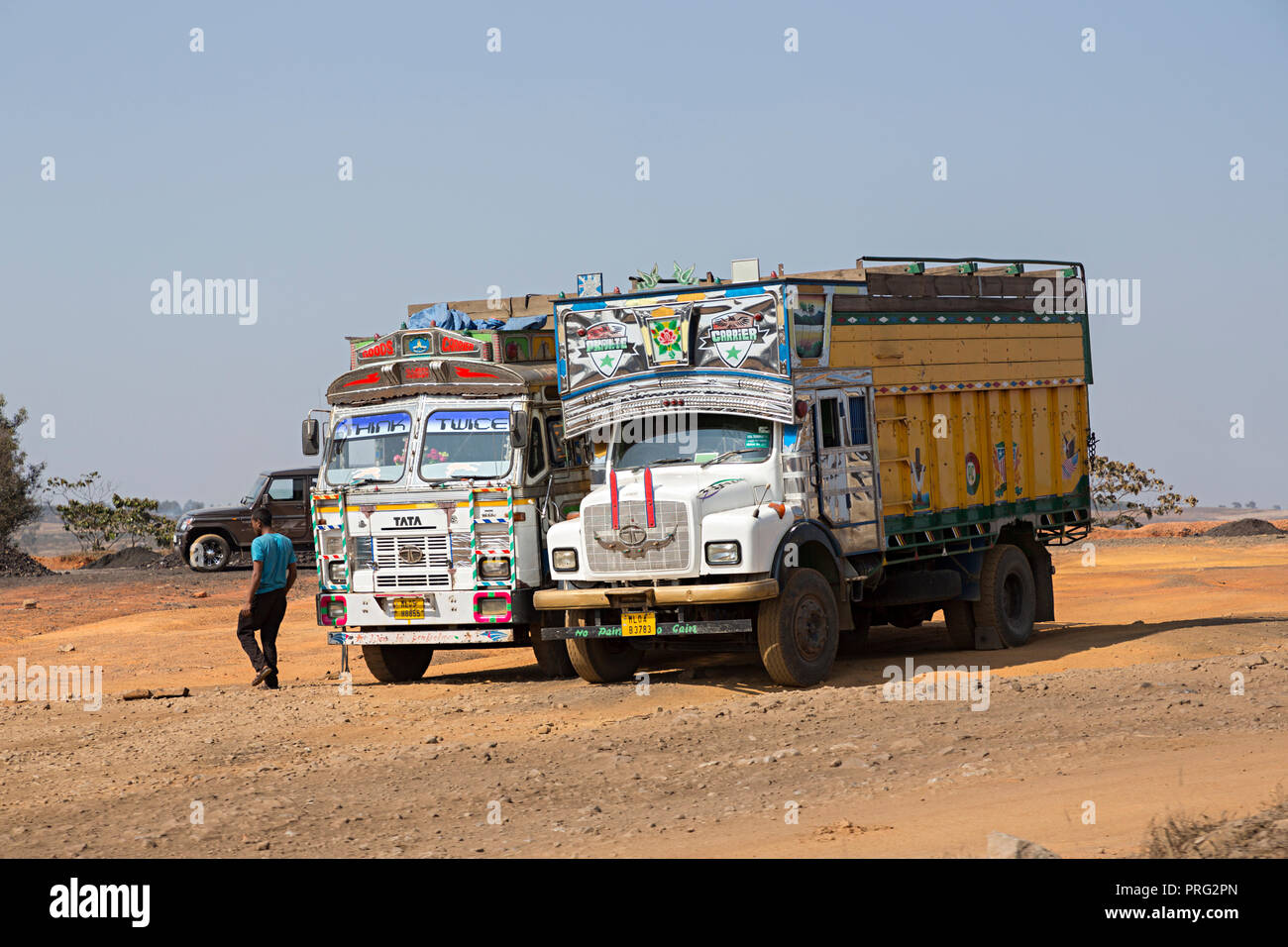 Bemalte Lastwagen, Meghalaya, Indien Stockfoto