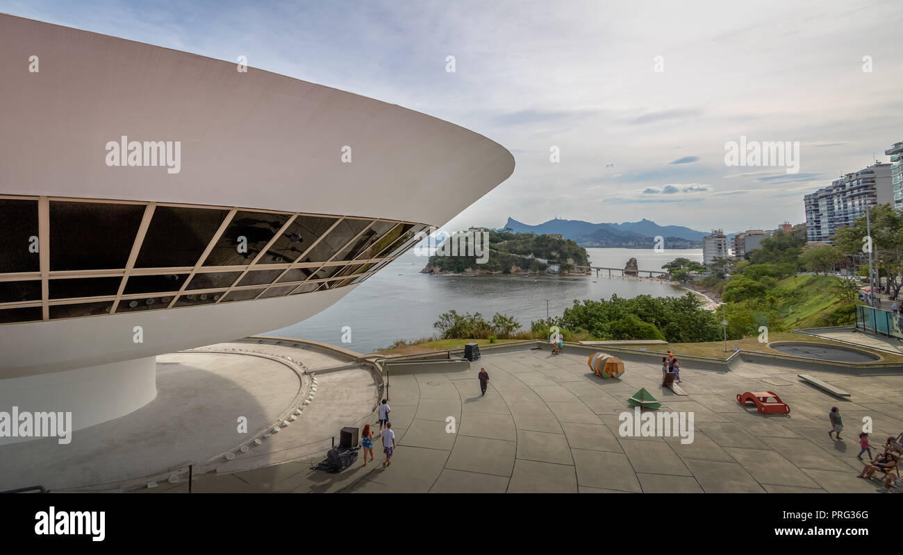 Niteroi Museum für Zeitgenössische Kunst (MAC) - niteroi, Rio de Janeiro, Brasilien Stockfoto