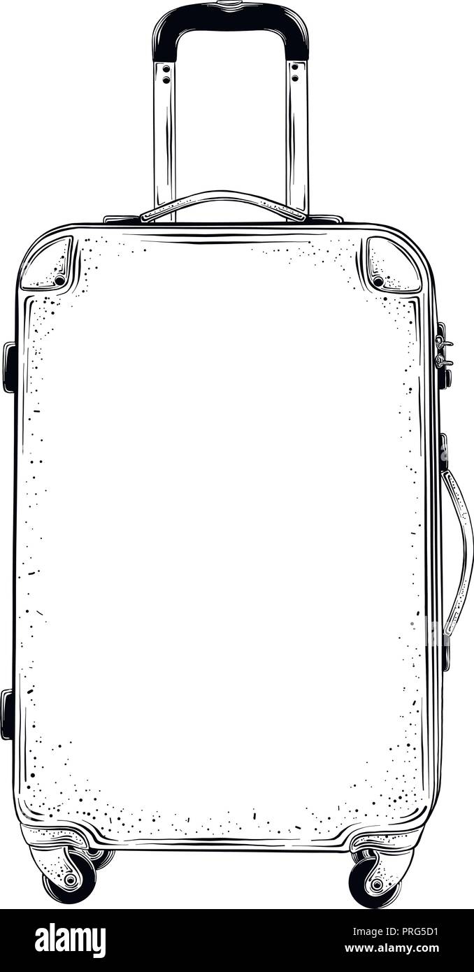 Hand gezeichnete Skizze der Koffer in schwarz auf weißem Hintergrund.  Detaillierte Vintage Style Zeichnung. Vector Illustration  Stock-Vektorgrafik - Alamy