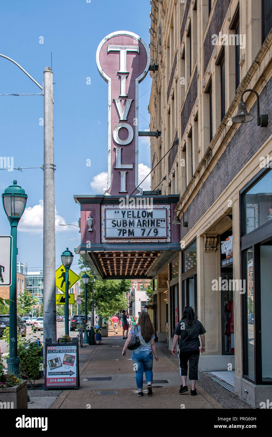 Historische Tivoli Theater auf Delmar Boulevard, Delmar Loop, St. Louis, Missouri, USA. Stockfoto