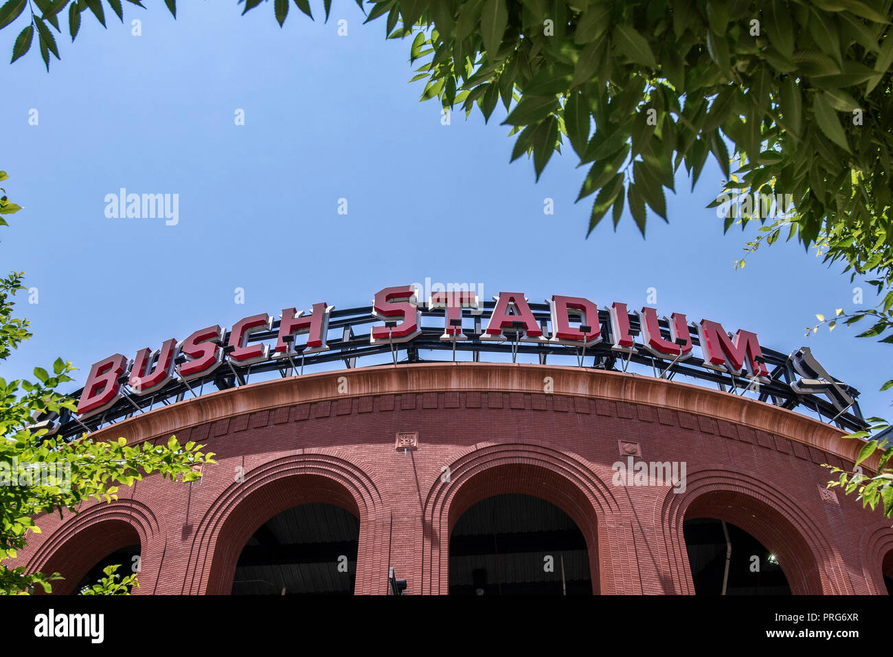 Busch Stadium, Heimat der St. Louis Cardinals, in der Innenstadt von St. Louis, Missouri, USA Stockfoto