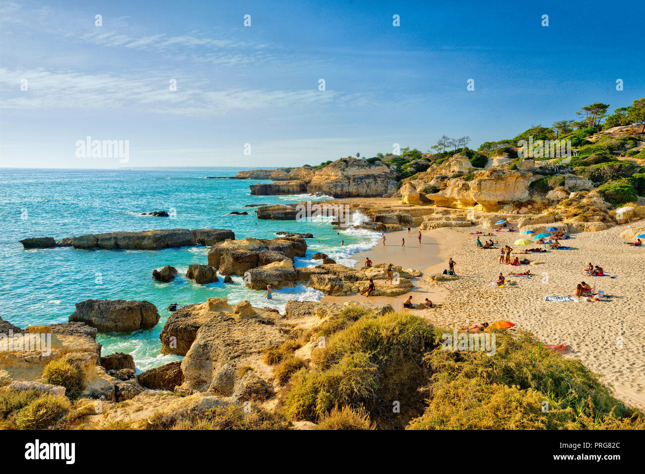 Praia do Evaristo, Albufeira, Algarve, Portugal Stockfoto