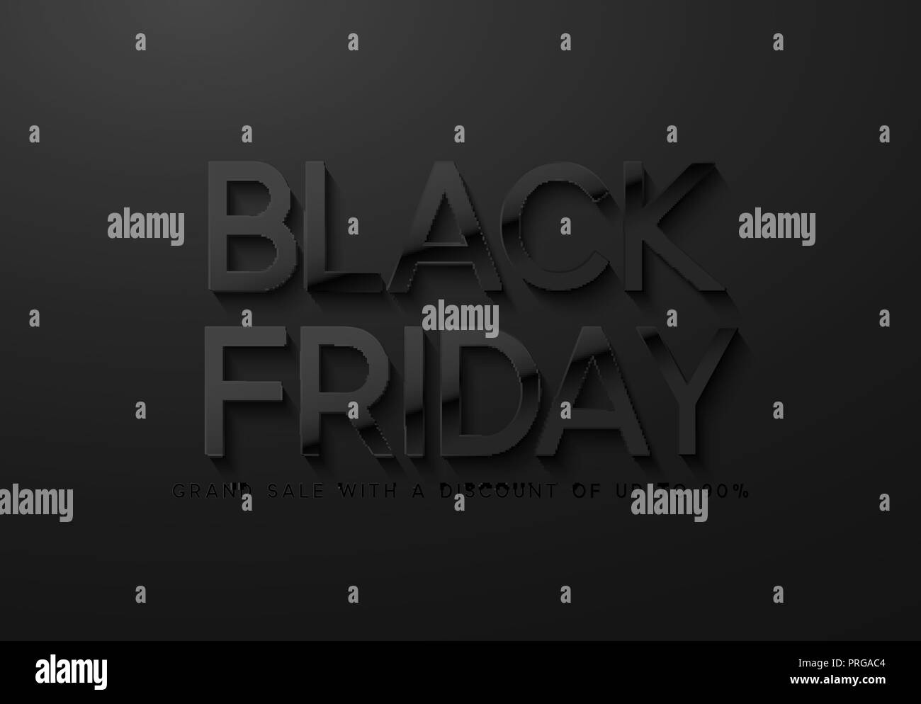 Schwarzer Freitag Verkauf. Banner, Poster, Logo auf dunklem Hintergrund Stock Vektor