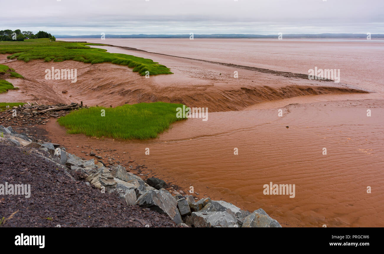 NOVA SCOTIA, KANADA - Bucht von Fundy Ebbe. Stockfoto
