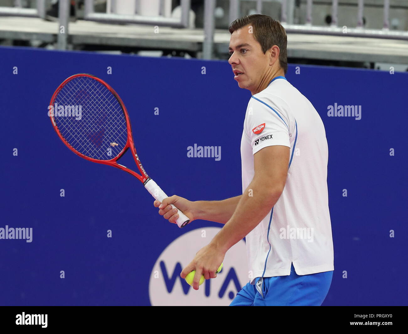 Naomi Osaka's Coach Sascha Bajin während der Schulung der WTA Toray PPO Tennis 2018 in Tokio, Japan, am 21. September 2018. Credit: motoo Naka/LBA/Alamy leben Nachrichten Stockfoto