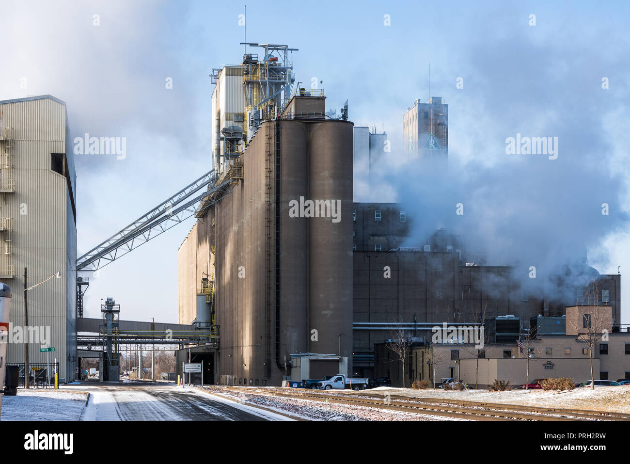 Rahr Mälzerei im Winter Stockfoto