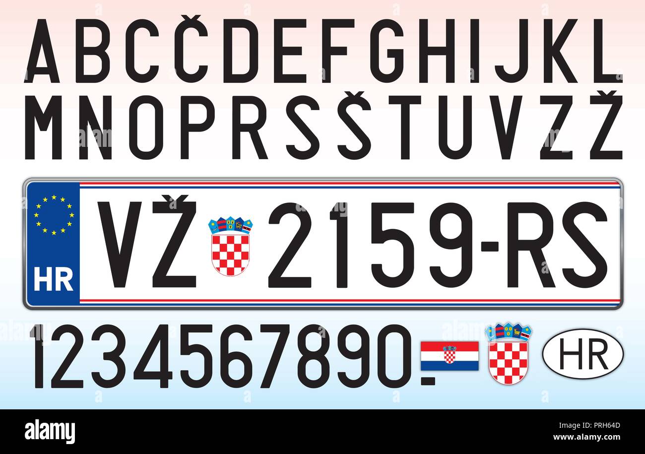 Autonummer Oder Kfz-Kennzeichen-Vektordesign. Nummernschild Aus