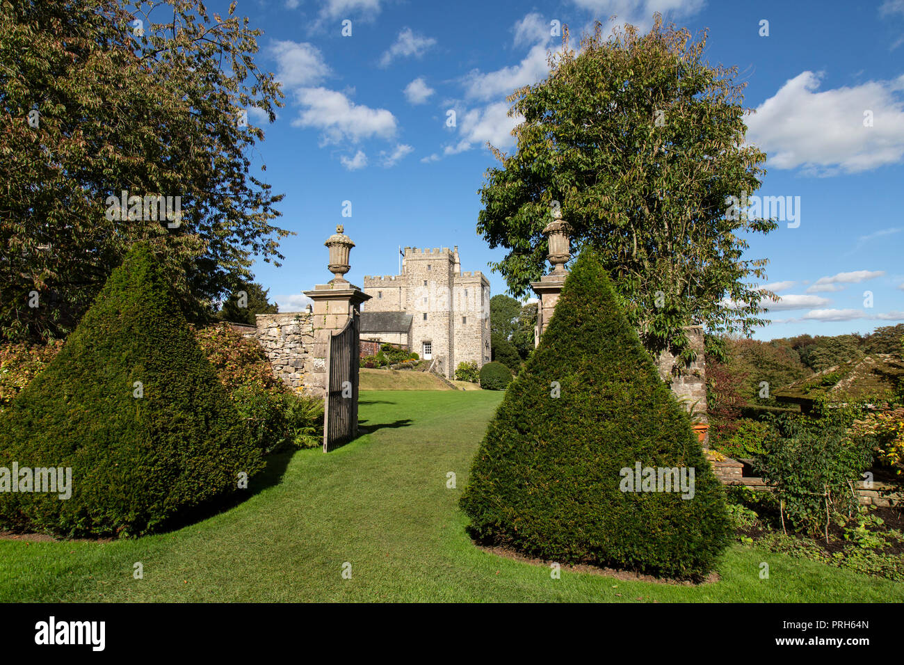 Sizergh Schloss und Gärten in Helsington in der Grafschaft Cumbria in England. Stockfoto