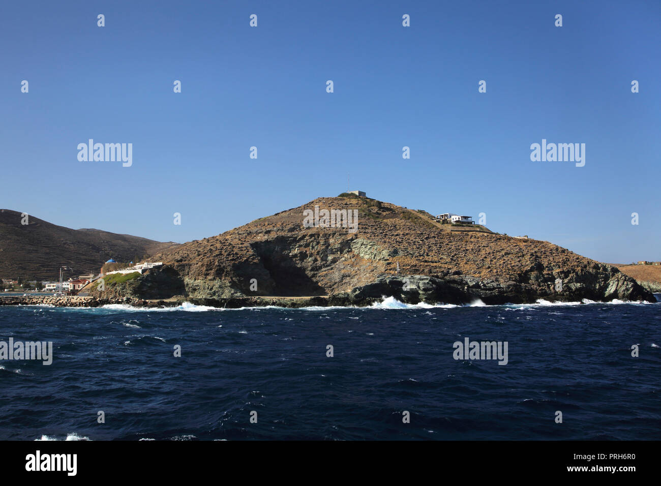 Kea Insel Griechenland Blick von der Fähre Stockfoto