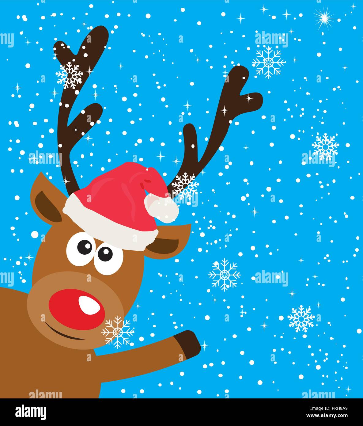 Vector Illustration eines lustig Weihnachten Reh. Stock Vektor