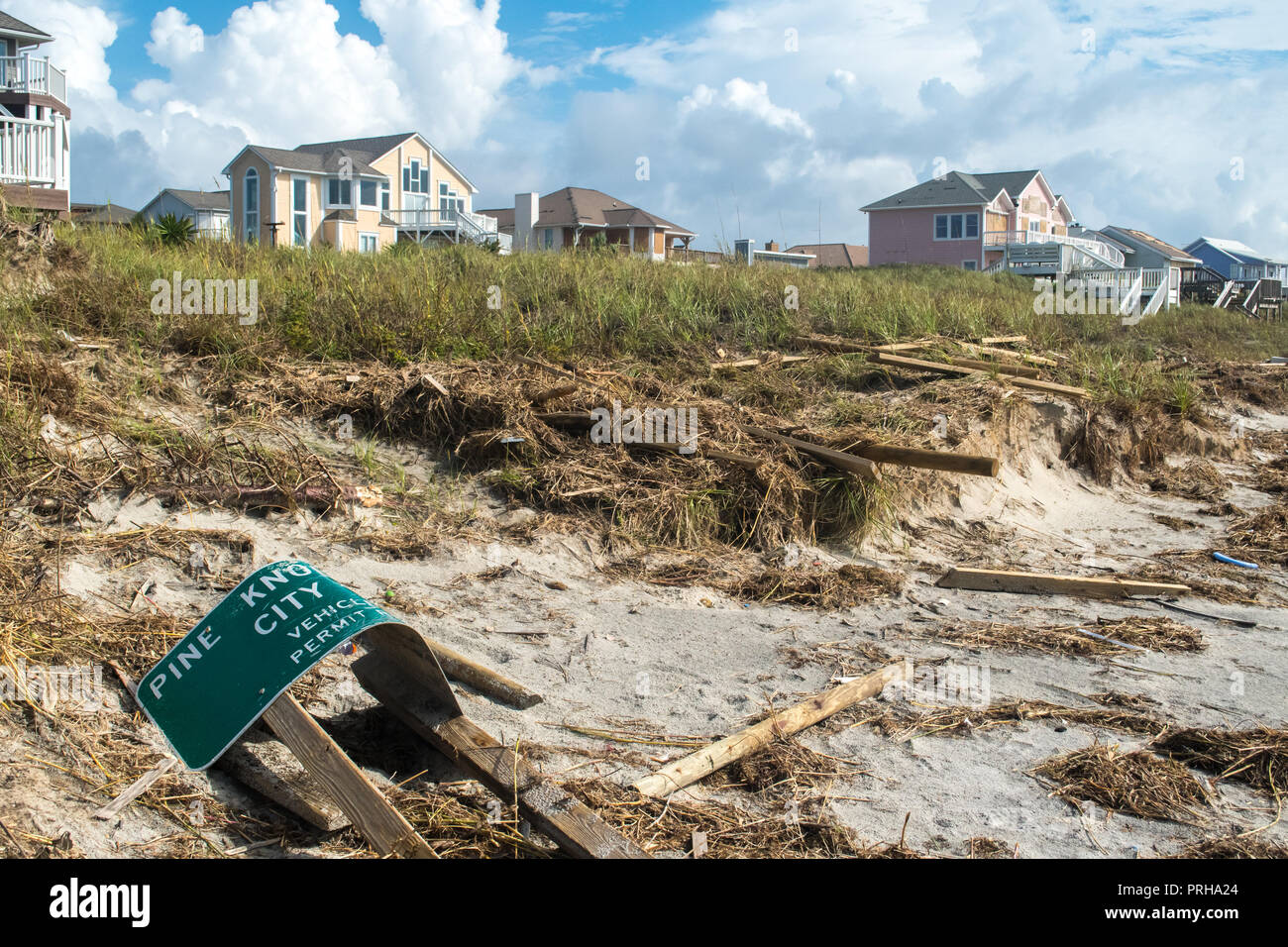 Hurrikan Florenz - nach dem Sturm auf Emerald Isle, North Carolina September 2018 Stockfoto
