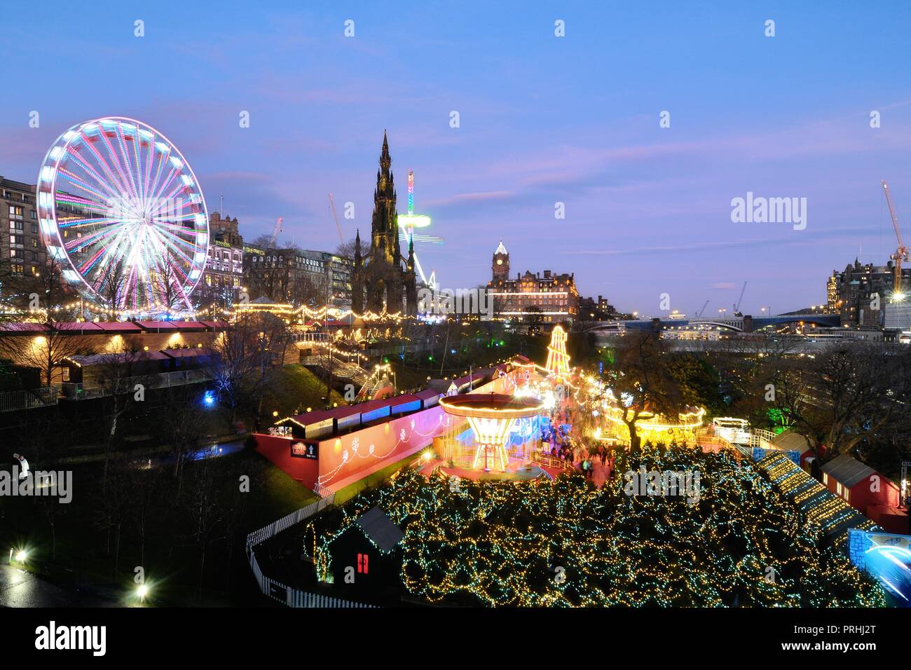 Edinburgh Princes Street Gardens Weihnachtsmarkt Stockfoto