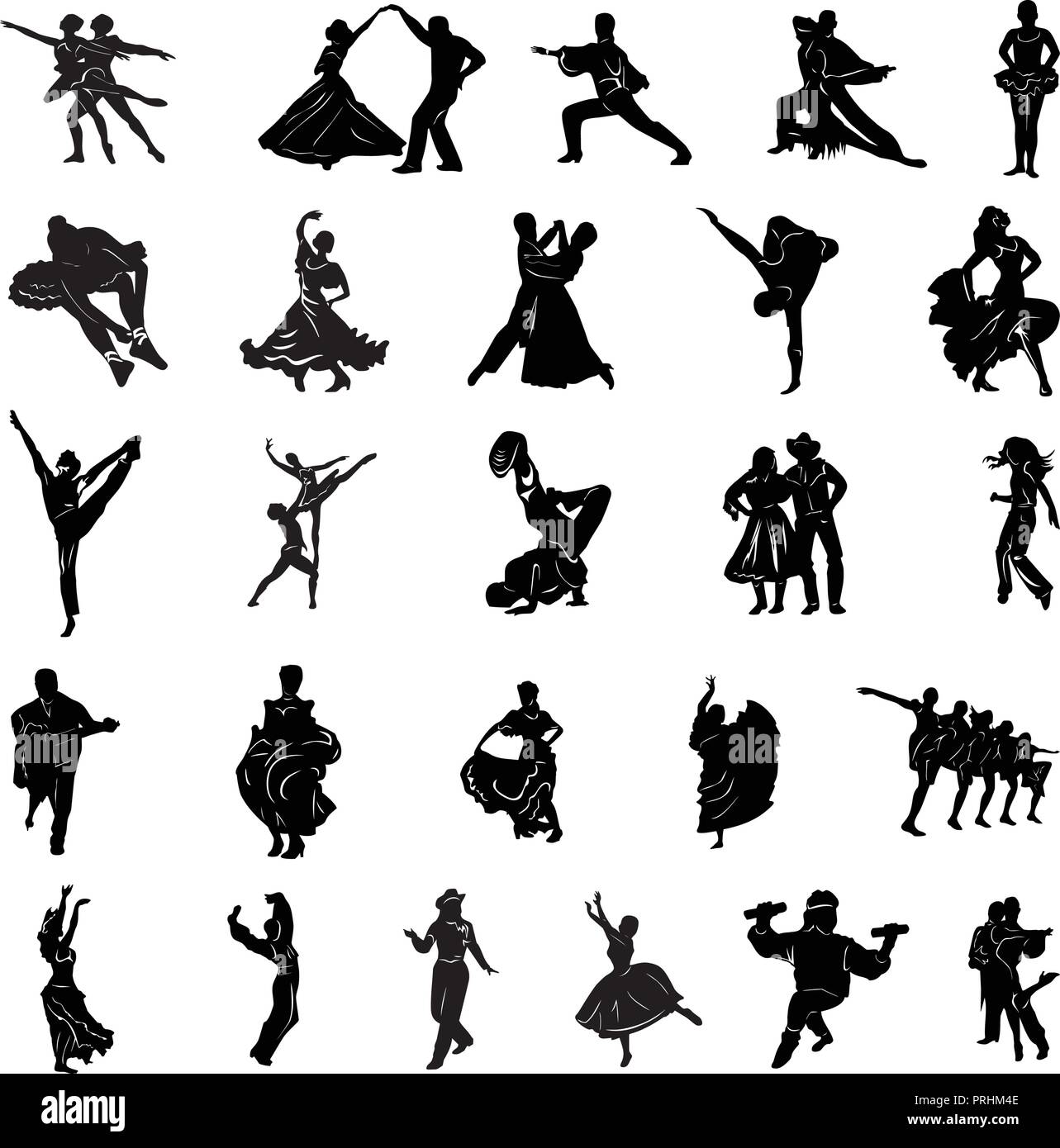 Tänzerin Personen silhouette Kollektion. Vector Illustration. Stock Vektor