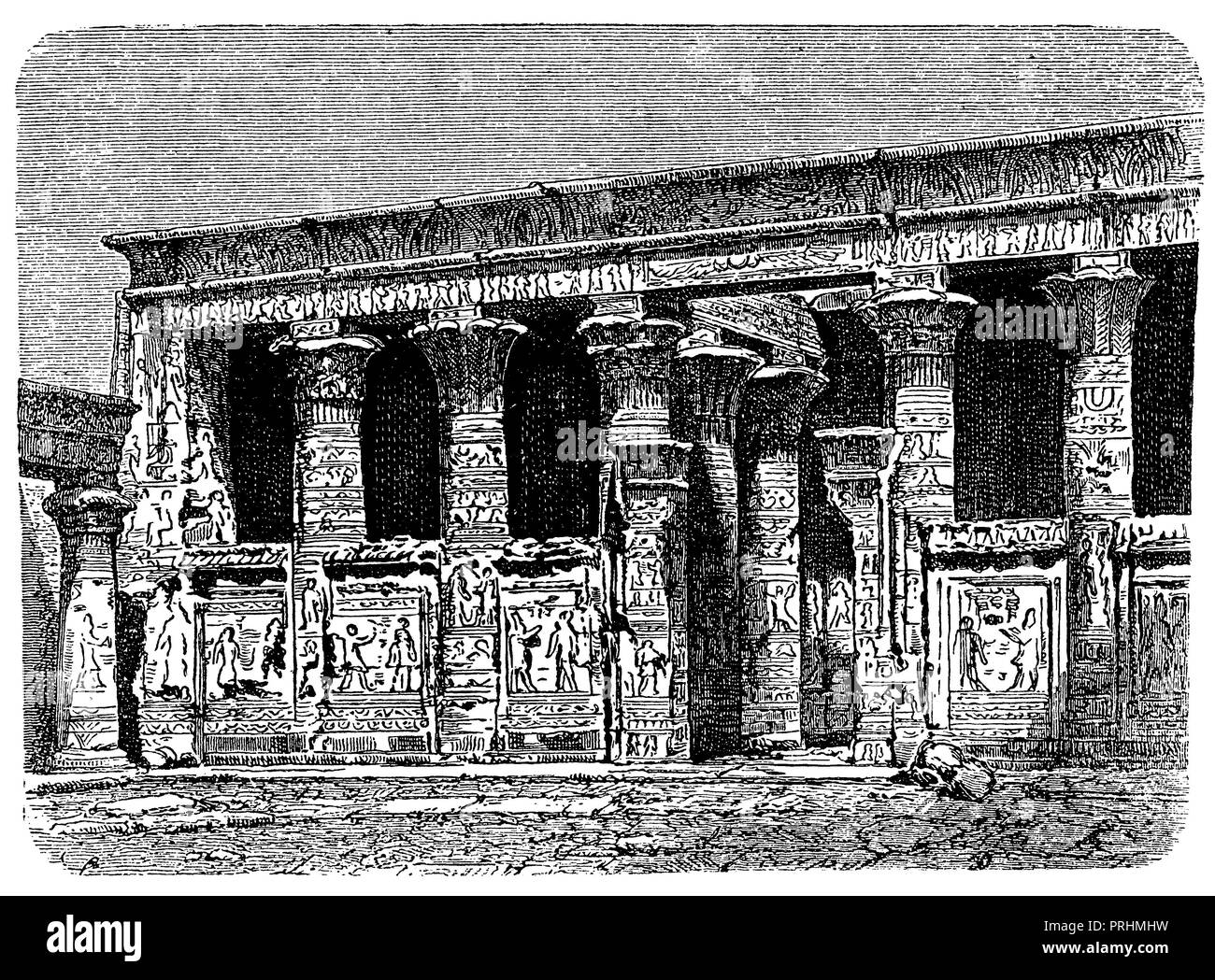 Vor dem Tempel von Edfu, Stockfoto