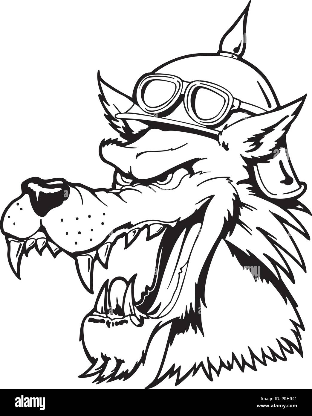 Wolfskopf. Tier cartoon Charakter. Vector Illustration. Stock Vektor