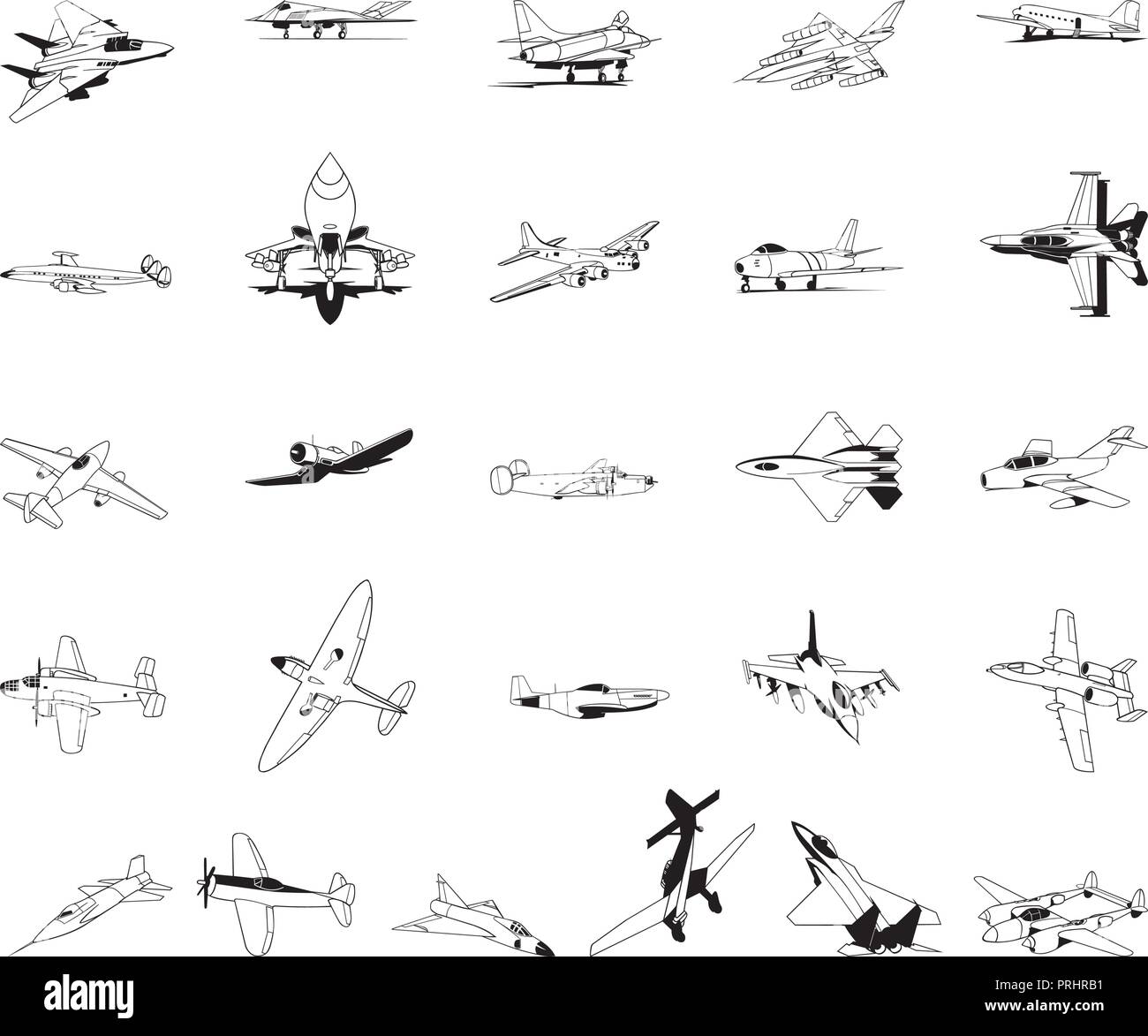 Flugzeug clipart. Vector Illustration.. Sammlung Stock Vektor