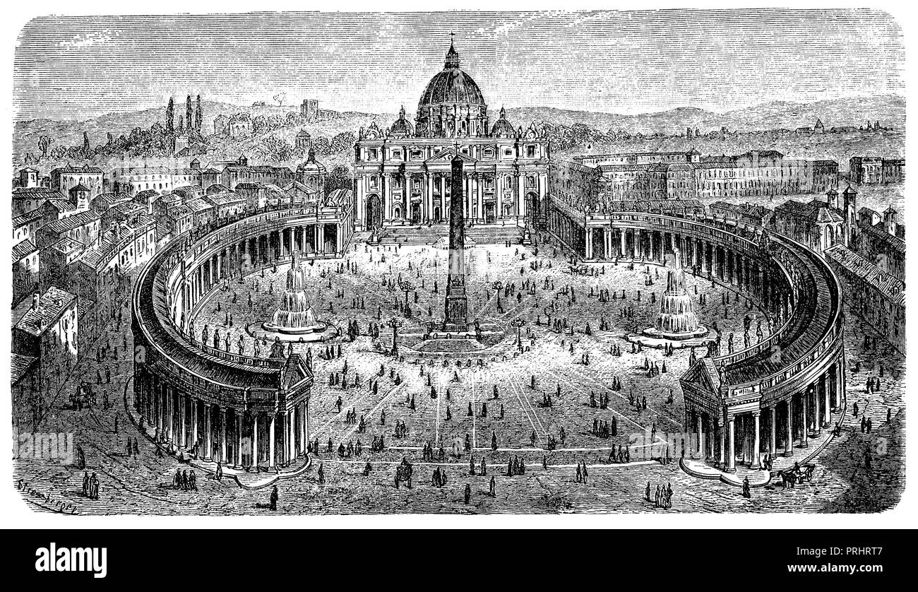 St. Peter's Kirche mit dem Petersplatz in Rom, Stockfoto
