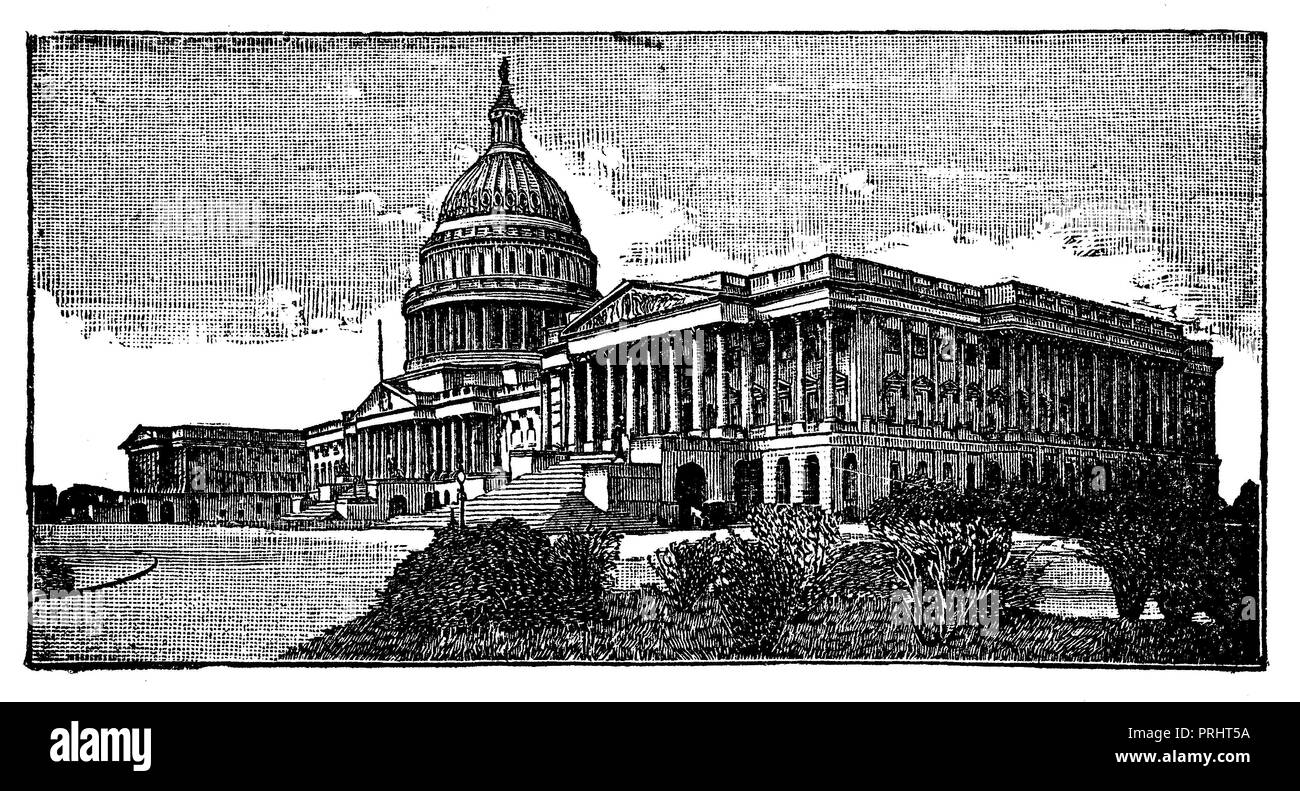 Capitol in Washington. Nach einem Foto von C. Photoglob Zürich, 1919 Stockfoto