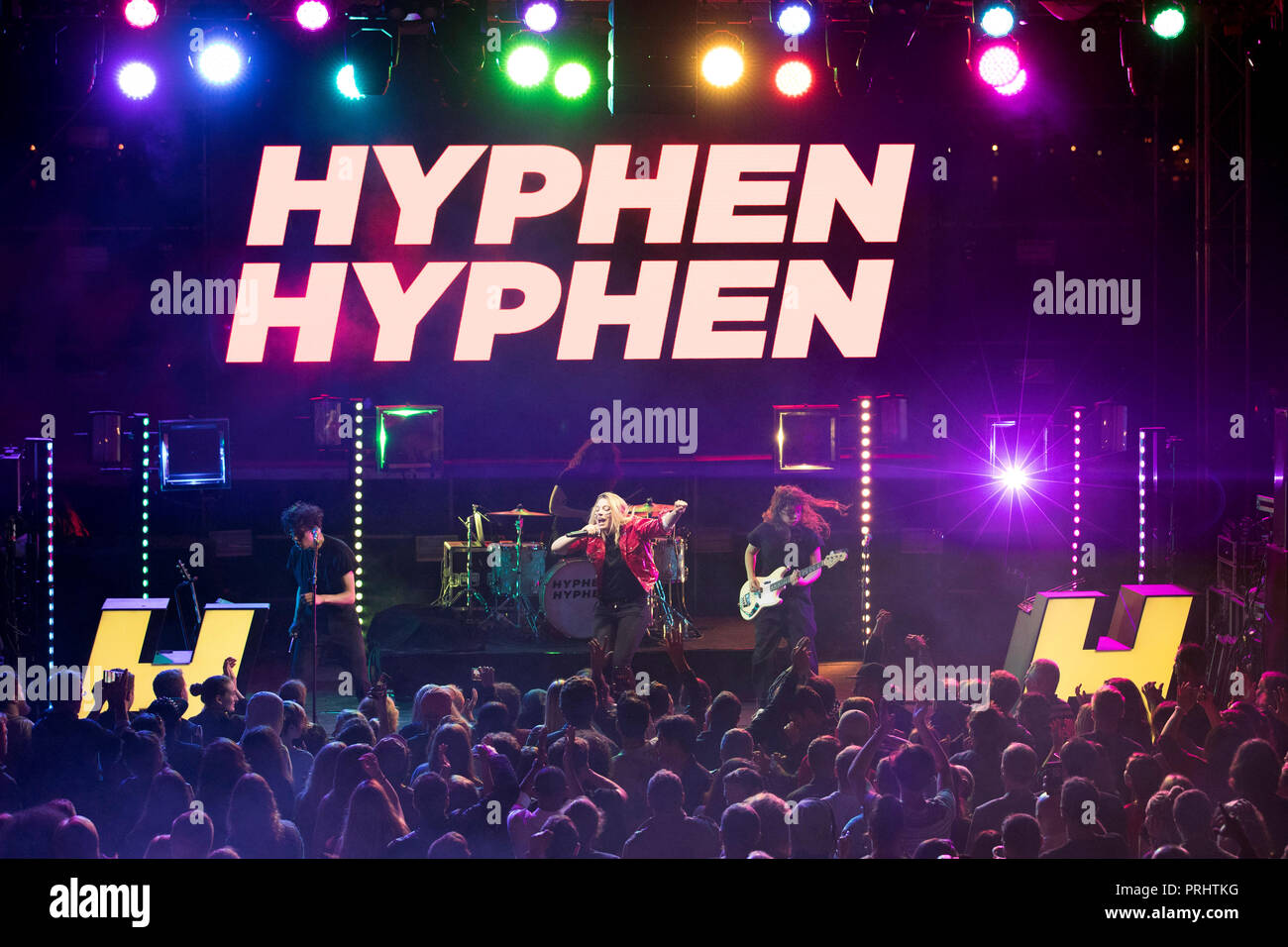 Cannes, Strand, Midem MIDEM (kurz für Marché International du Disque et de l'Edition Musicale, der größten Musik Industrie Messe der Welt), 2018 Stockfoto