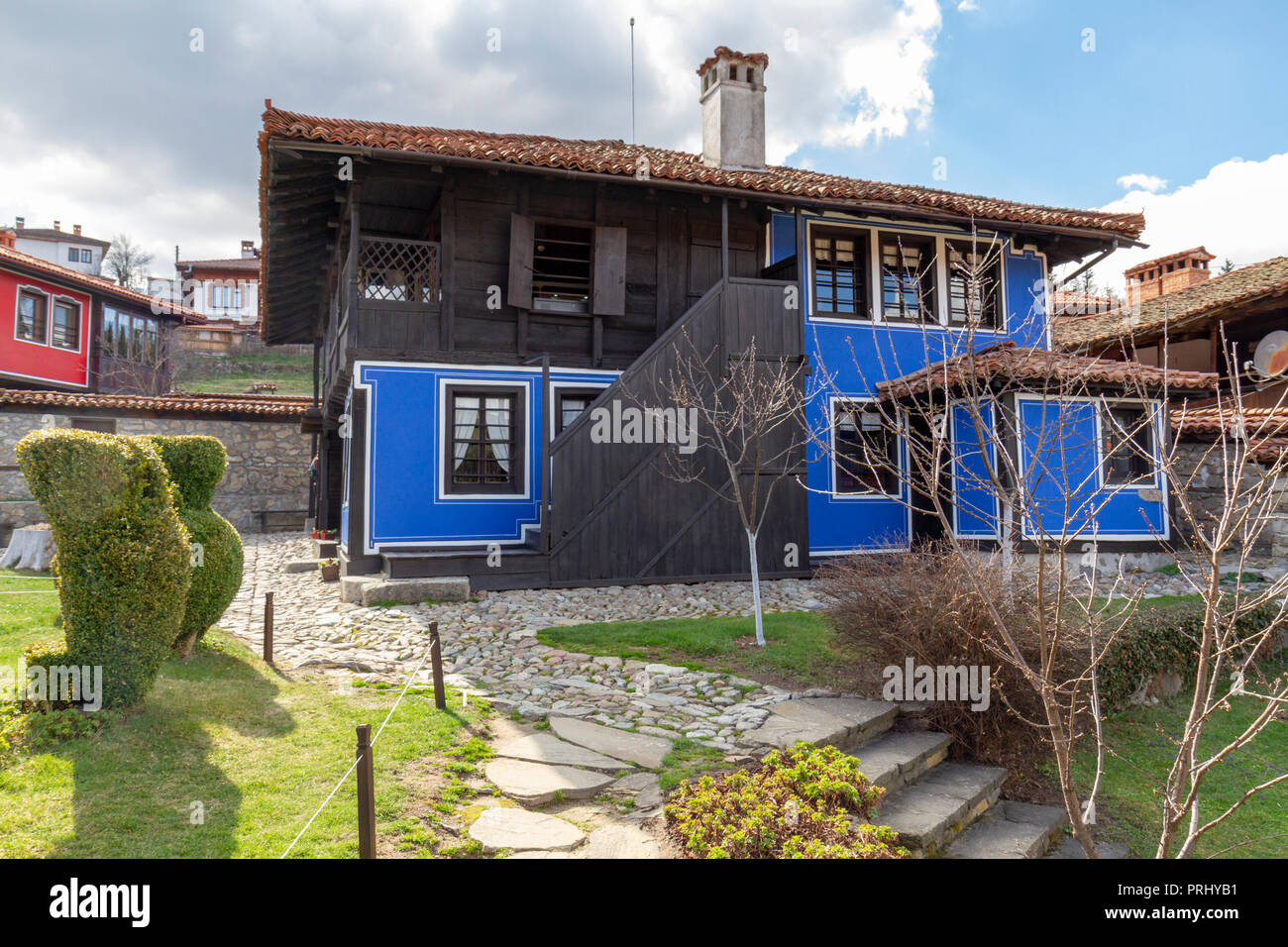 Die Dimcho Debelyanov Haus und Museum in Koprivshtitsa, zentrale Bulgarien. Stockfoto