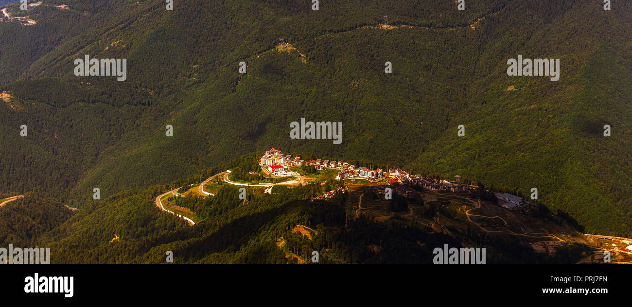Hotel in den Schweizer Alpen Stockfoto