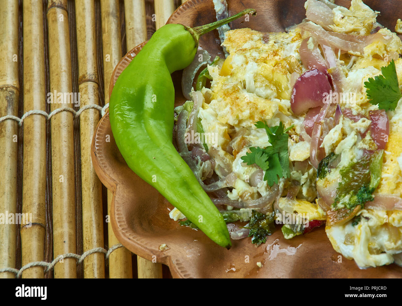 Chatpate Ande ki Sabji - masala Ei braten, schnell im indischen Stil Stockfoto