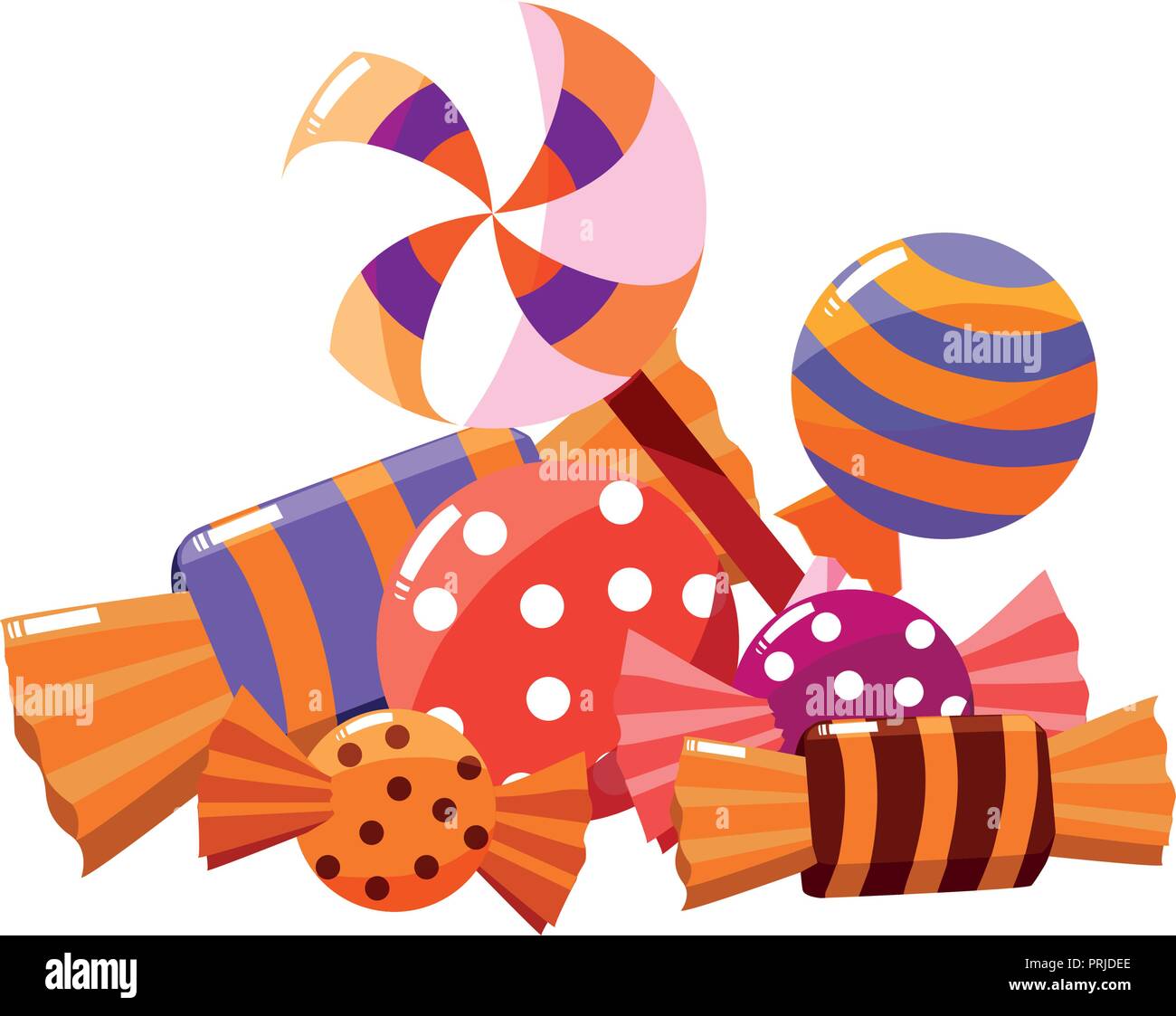 Halloween süßes Bonbons Symbole Vector Illustration Design Stock Vektor