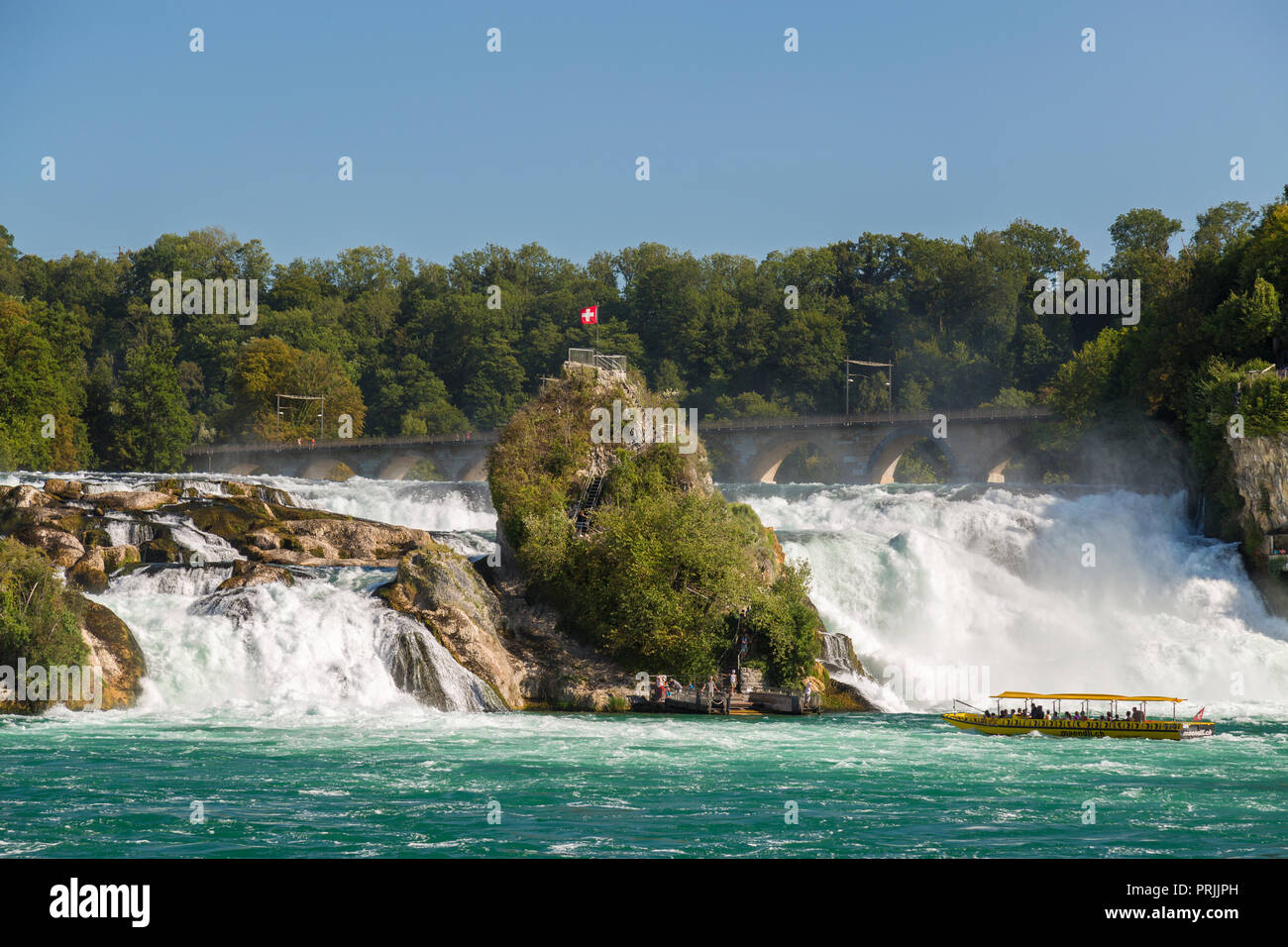 Rheinfall von Schaffhausen, Neuhausen am Rheinfall, Schaffhausen, Schweiz Stockfoto