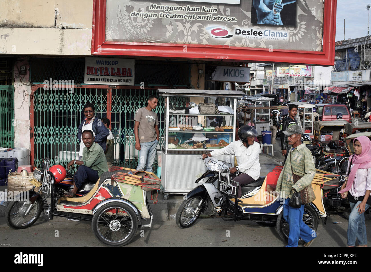 Straßenszene in Banda Aceh auf Sumatra, Indonesien Stockfoto