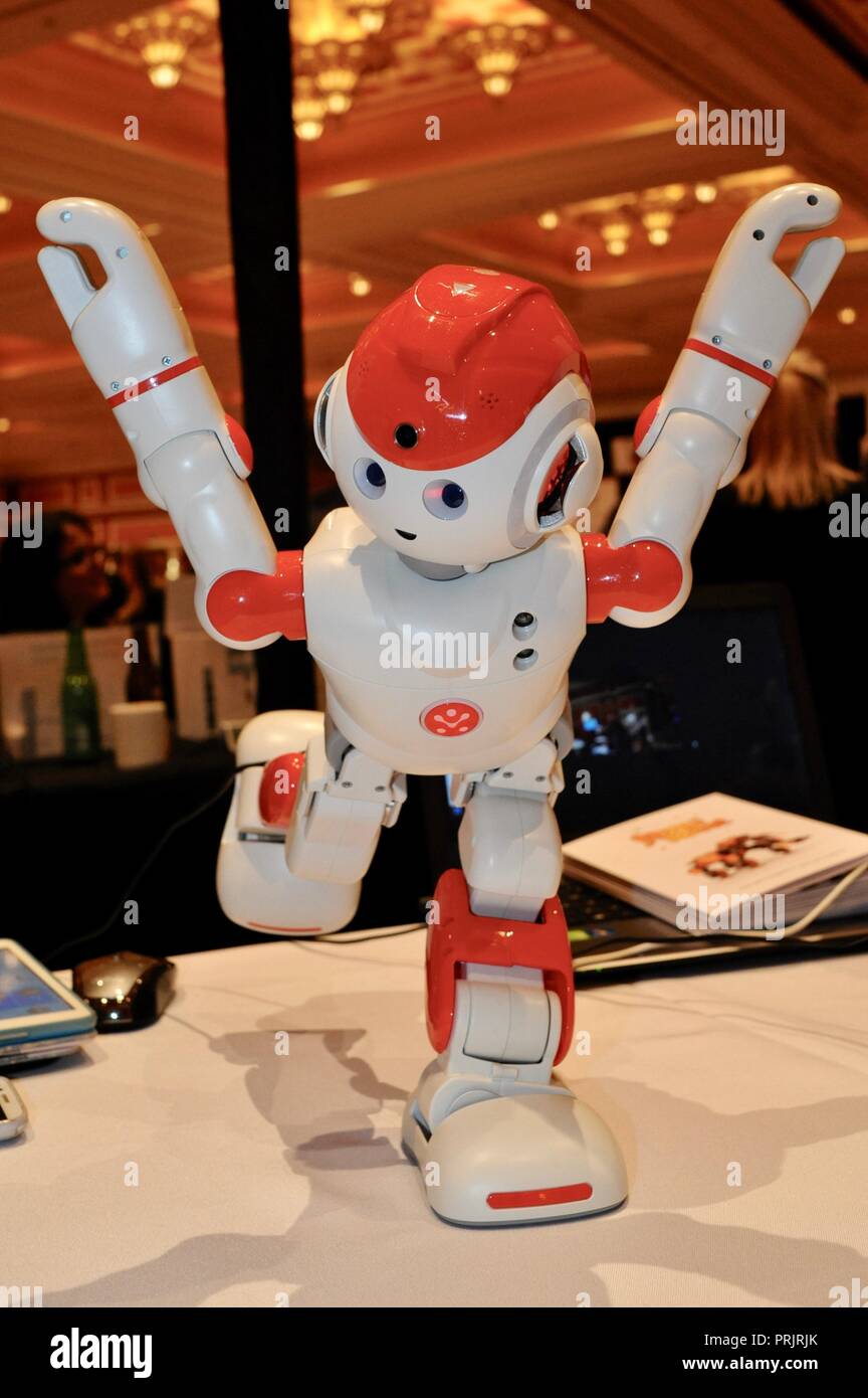 Tanzende Roboter offenbart bei Demonstration auf der CES (Consumer Electronics Show), die größte Messe der Welt zeigen, in Las Vegas, USA statt. Stockfoto