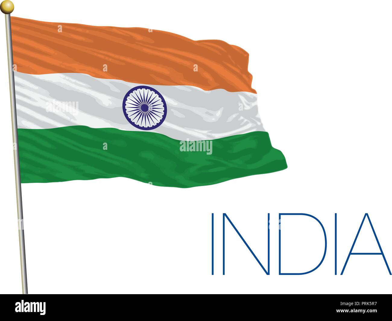 Indien offizielle Flagge, Vector Illustration Stock Vektor