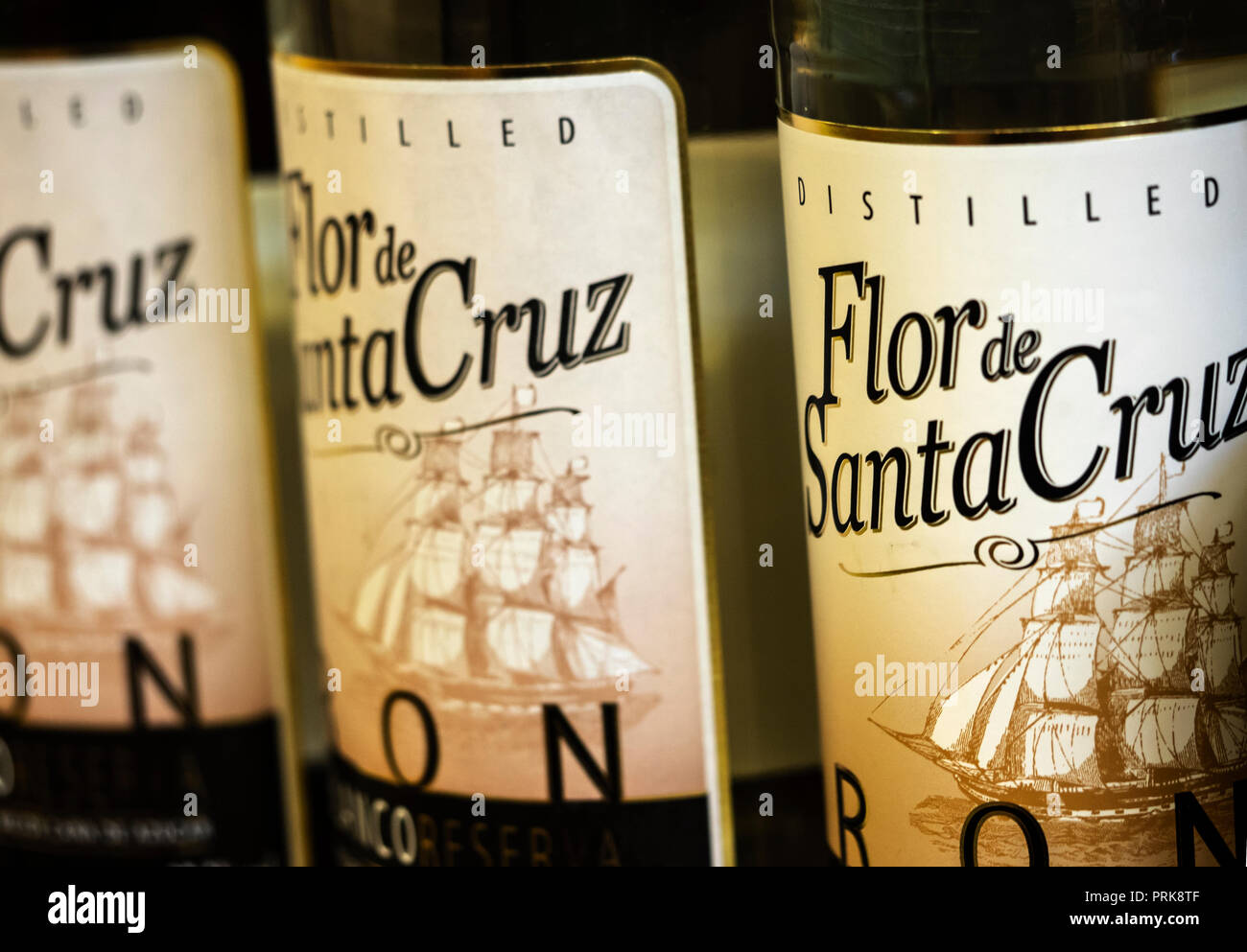 Flor de Santa Cruz. Rum Produktion Firma Beveland, Begud, Spanien. Stockfoto