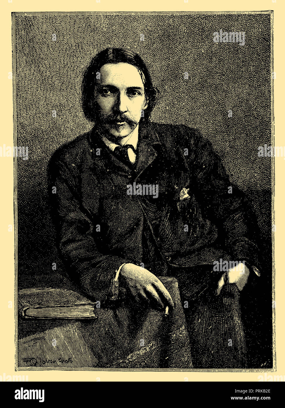 Robert Louis Stevenson (* 13. November 1850 in Edinburgh, † 3. Dezember 1894 in Vailima, in der Nähe von Apia, Samoa), schottischer Schriftsteller, 1895 Stockfoto