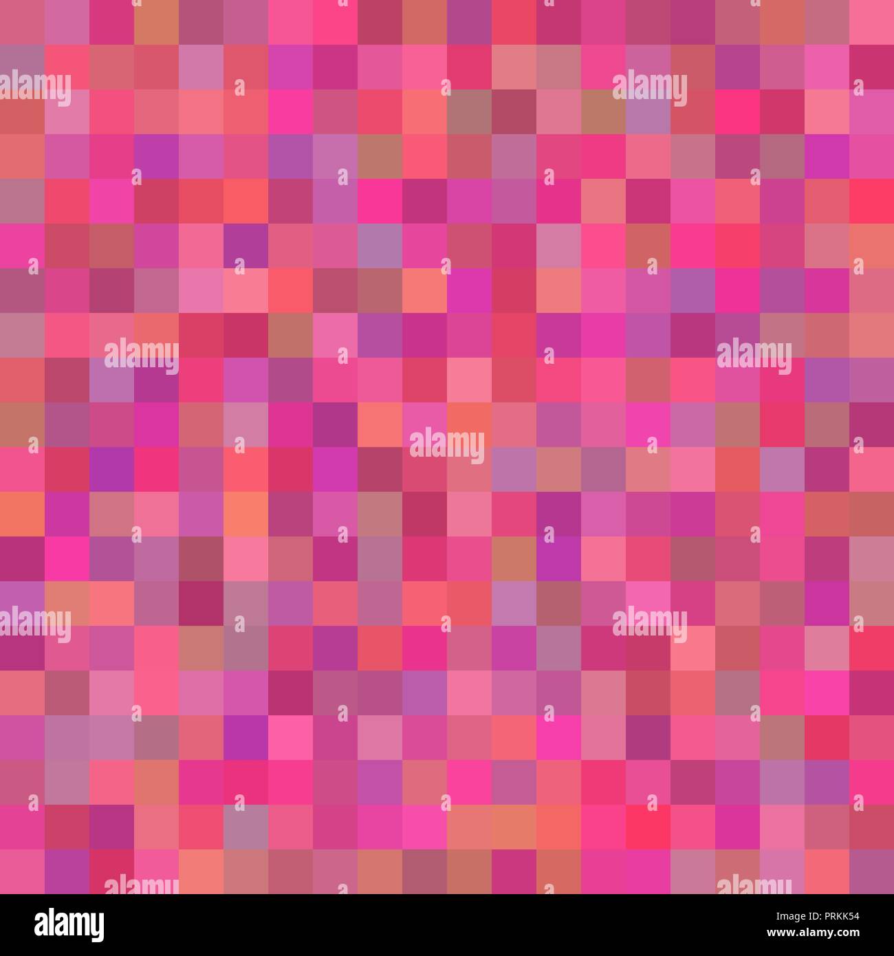Hintergrund der Kunst farbige Quadrate rosa Mosaik Stock Vektor
