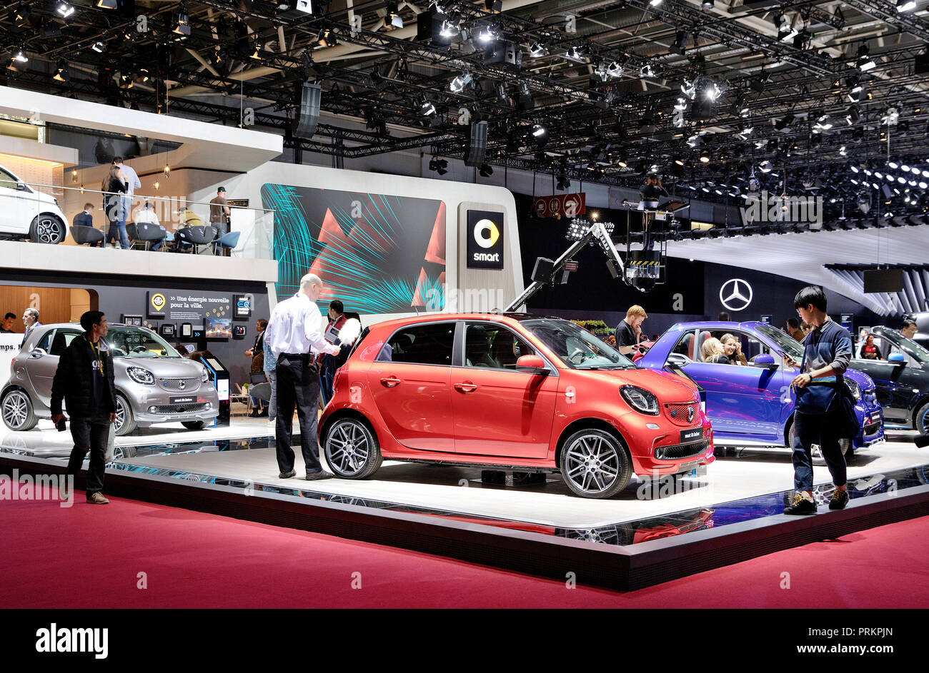 Smart EQ forfour wurde während der Internationalen Automobilausstellung in Paris, am Dienstag, Oktober 2nd, 2018 präsentiert. (CTK Photo/Rene Fluger) Stockfoto