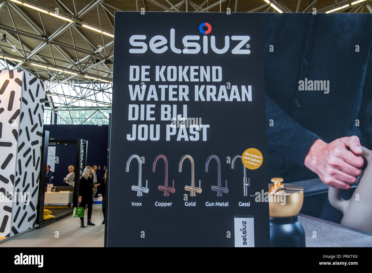 Reklametafeln aus dem Selsiuz Firma An der VT Wonen & Design Beurs Ausstellung in der Rai komplexen Amsterdam Die Niederlande 2018. Die Ausstellung beginnt Stockfoto