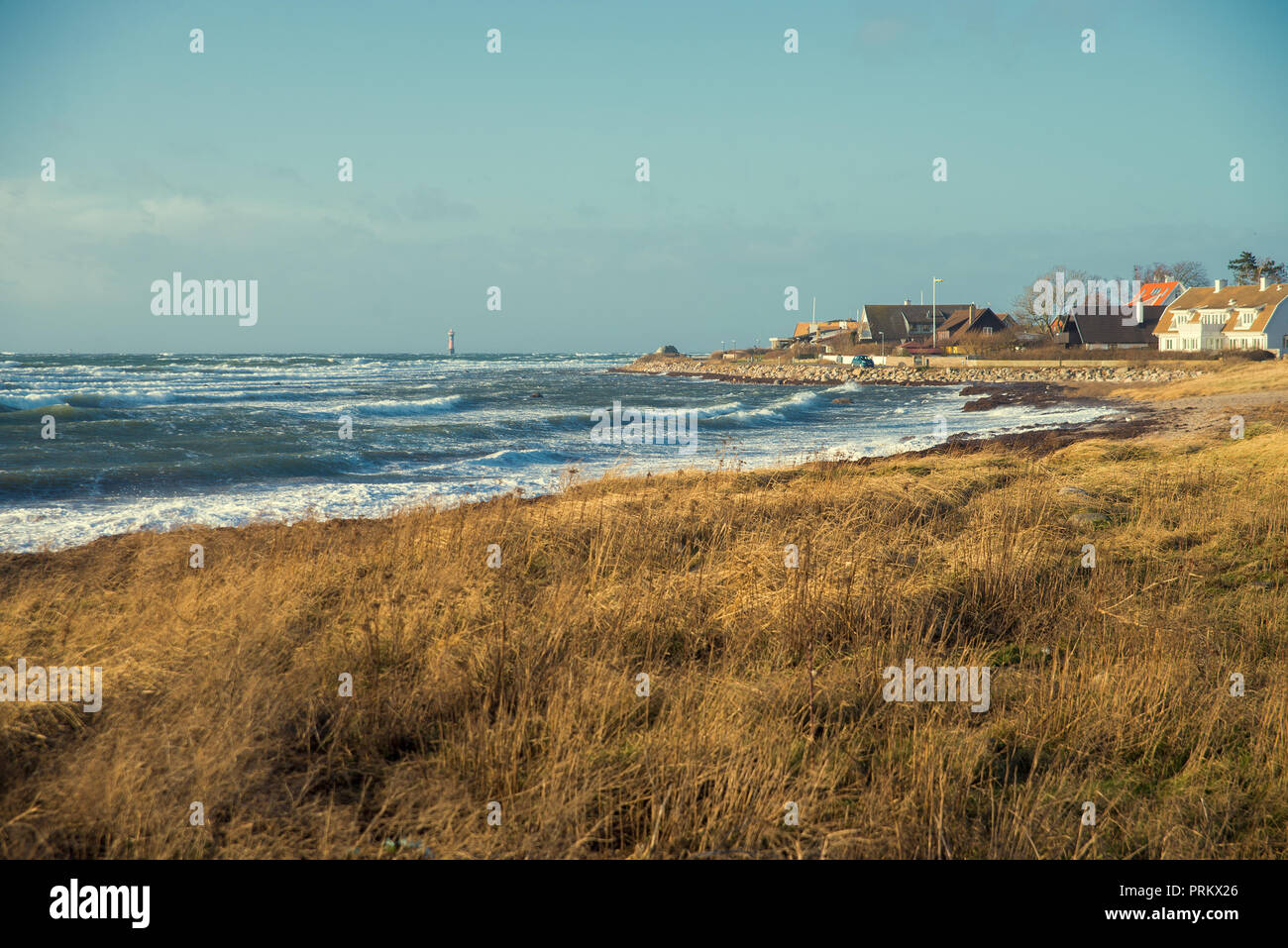 Eine kleine Stadt am Meer in Schweden Stockfoto